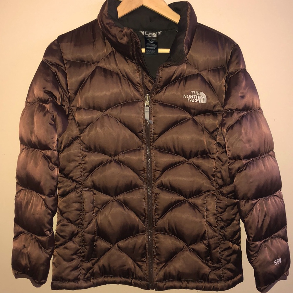 Womens XS North Face Brown Puffer Jacket
